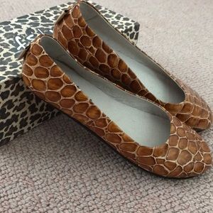 French sole ny sloop cognac croco flats